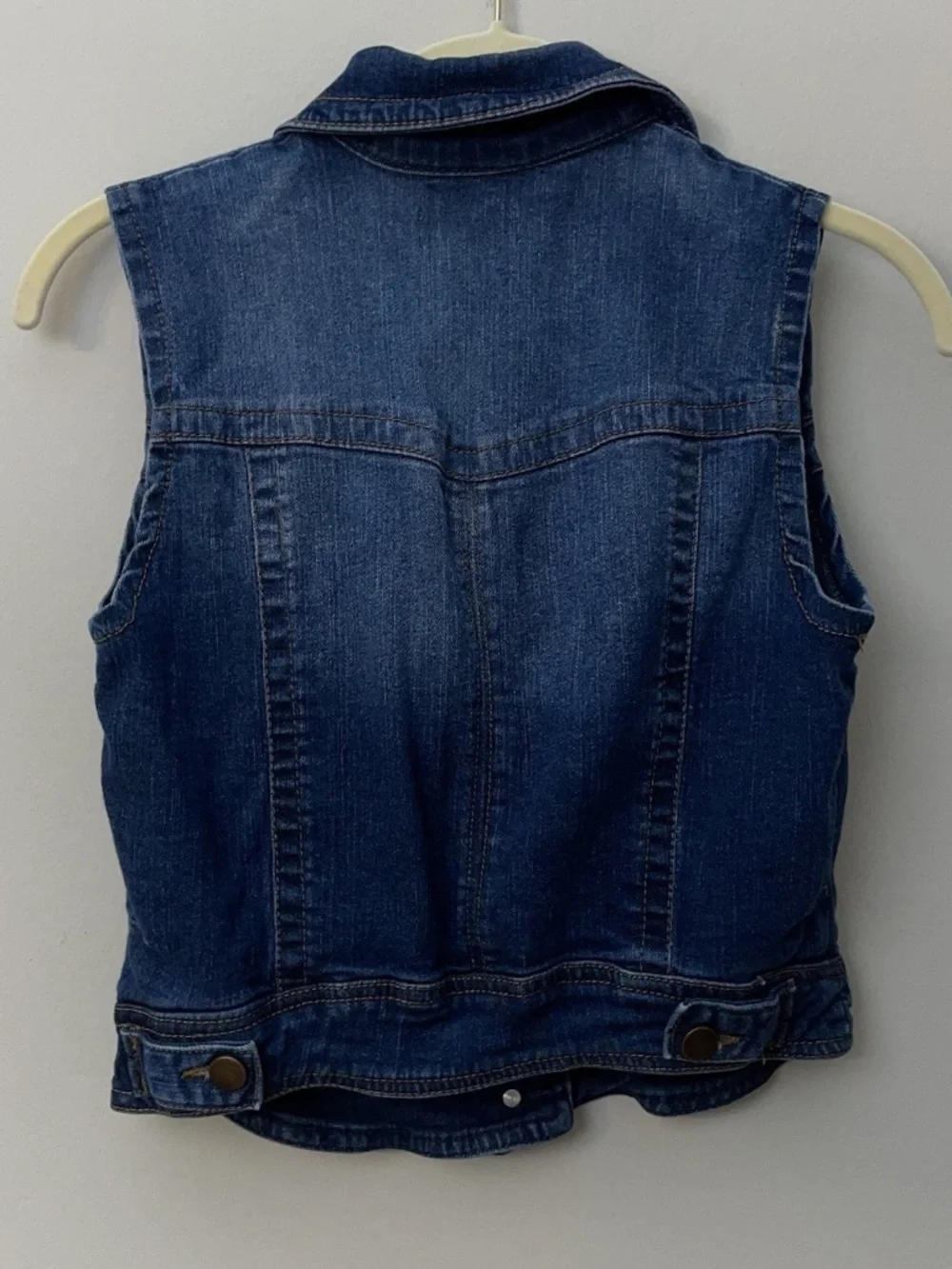 Love Fire Denim Jean Vest Girl's Small Blue Casual Pockets